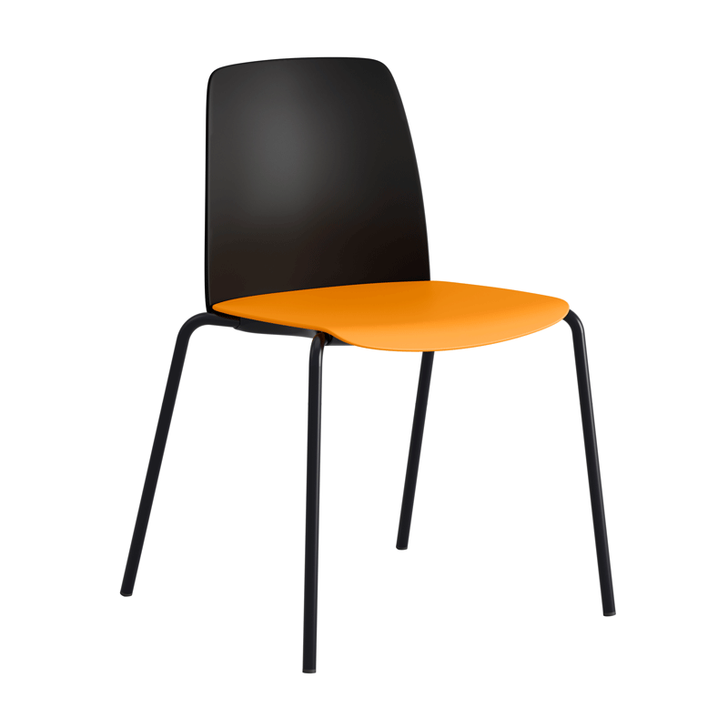 Stapelbar stol med sits och rygg i plast - Choice