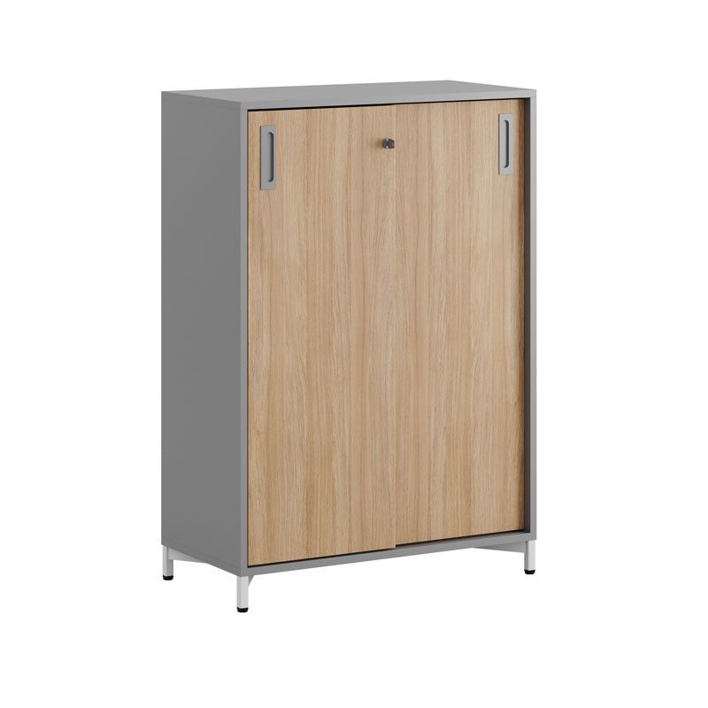 Skjutdörrskåp 80x40x107,5cm - Grå stomme/urban oak dörrar