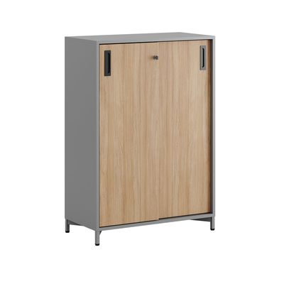 Skjutdörrskåp 80x40x107,5cm - Grå stomme/urban oak dörrar