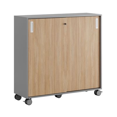 Skjutdörrskåp 120x40x107,5cm - Grå stomme/urban oak dörrar
