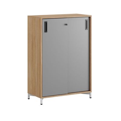 Skjutdörrskåp 80x40x107,5cm - Urban oak stomme/grå dörrar