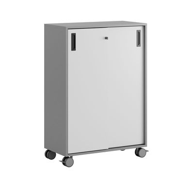 Skjutdörrskåp 80x40x107,5cm - Grå stomme/vita dörrar