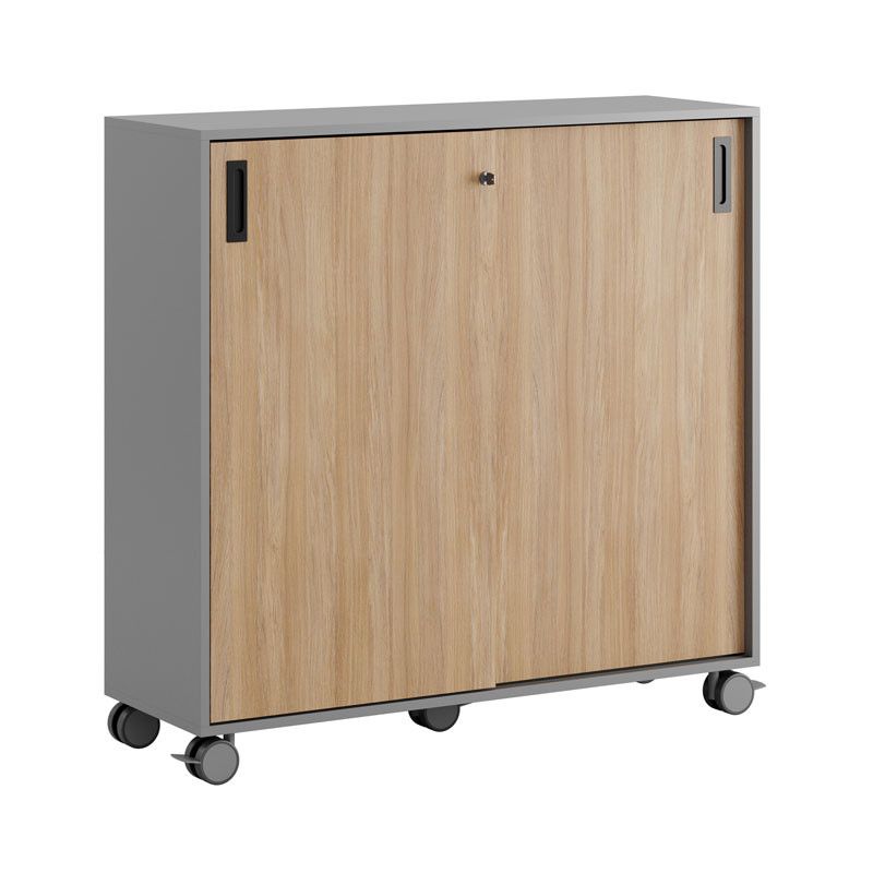 Skjutdörrskåp 120x40x107,5cm - Grå stomme/urban oak dörrar