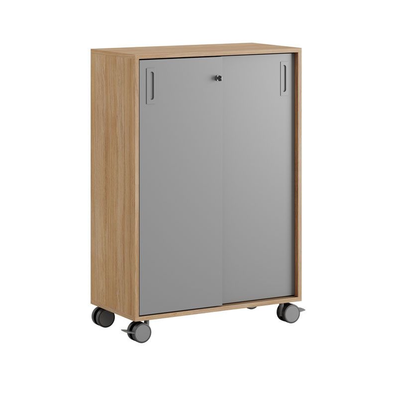Skjutdörrskåp 80x40x107,5cm - Urban oak stomme/grå dörrar