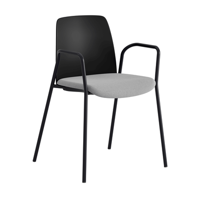 Stol med armstöd, tygsits och plastrygg - Choice