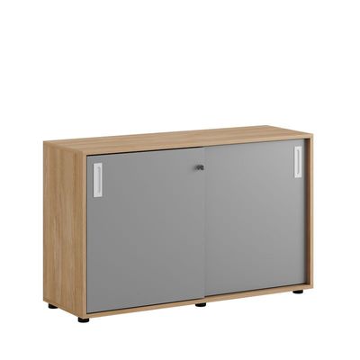 Skjutdörrskåp 120x40x72cm - Urban oak stomme/grå dörrar