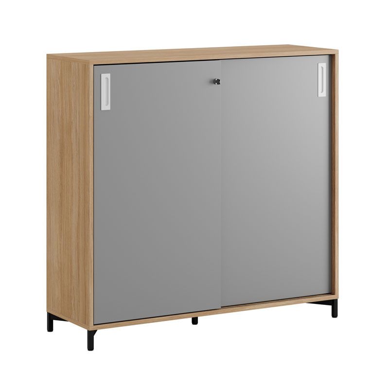 Skjutdörrskåp 120x40x107,5cm - Urban oak stomme och grå dörrar