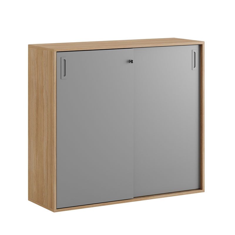 Skjutdörrskåp 120x40x107,5cm - Urban oak stomme och grå dörrar