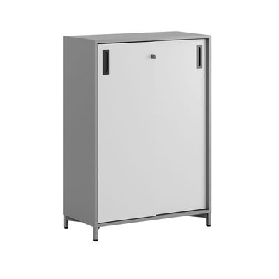 Skjutdörrskåp 80x40x107,5cm - Grå stomme/vita dörrar