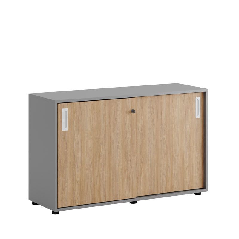 Skjutdörrskåp 120x40x72cm - Grå stomme/urban oak dörrar