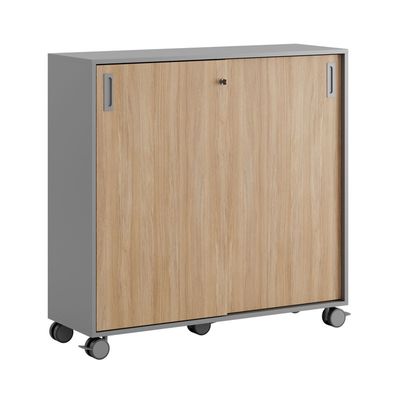Skjutdörrskåp 120x40x107,5cm - Grå stomme/urban oak dörrar