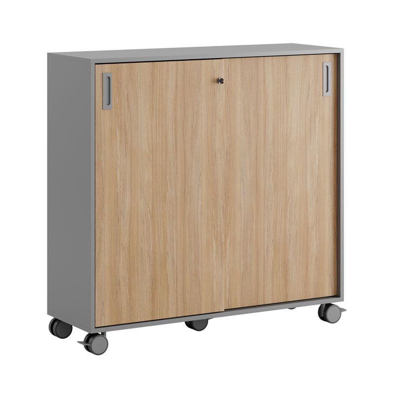 Skjutdörrskåp 120x40x107,5cm - Grå stomme/urban oak dörrar