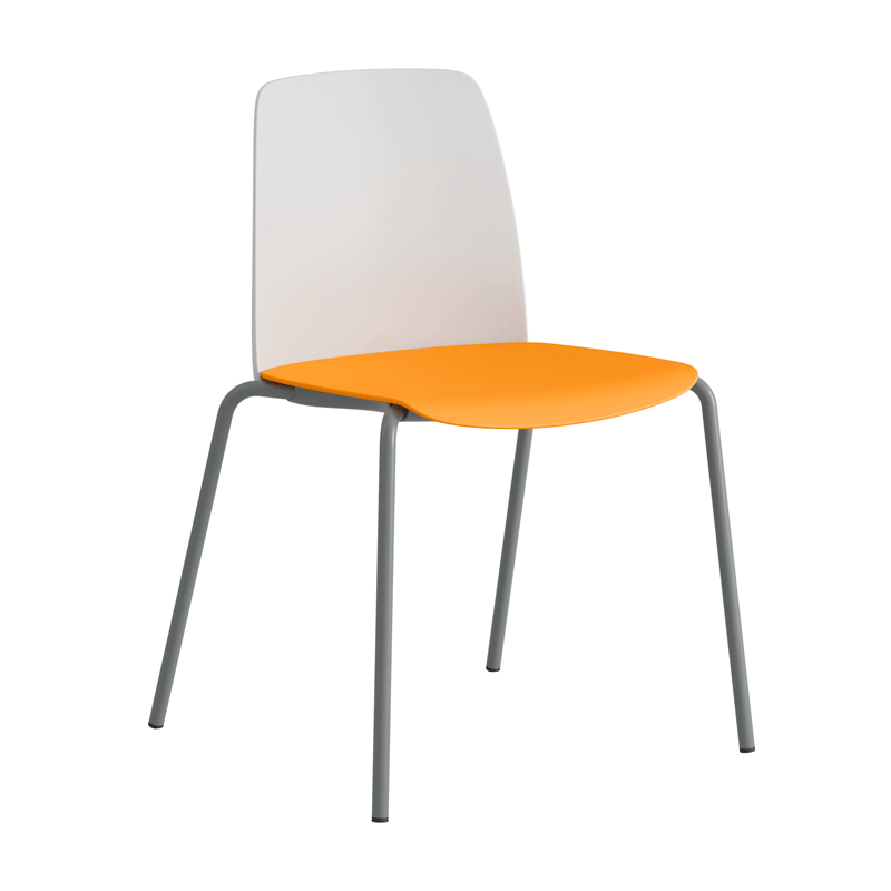 Stapelbar stol med sits och rygg i plast - Choice