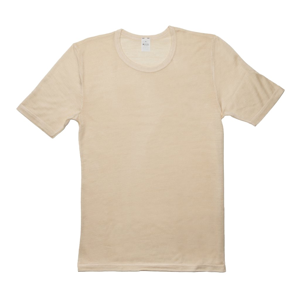 T-shirt Tussah-Siden, Naturfärgad