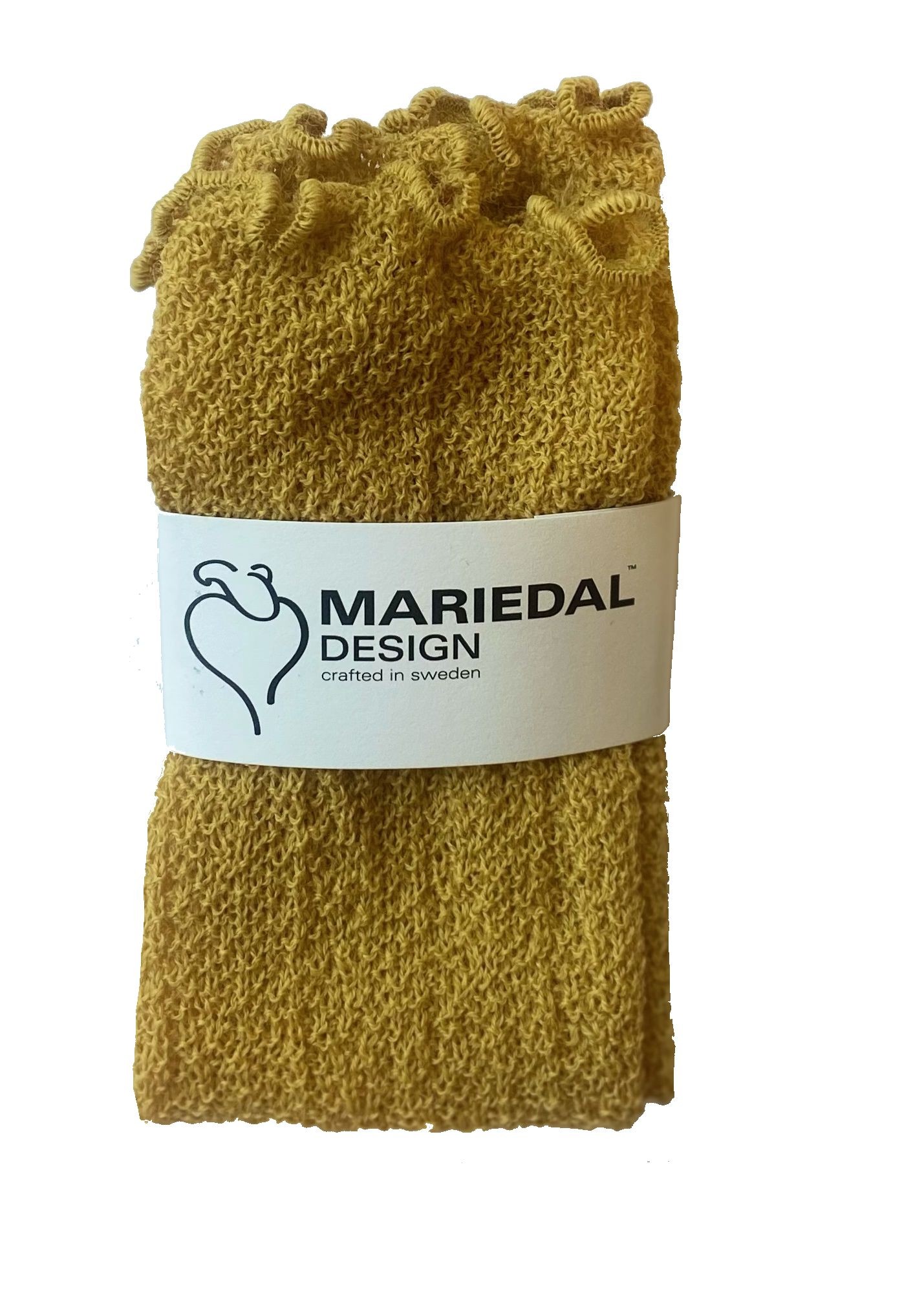 Mossstickad Handledsvärmare  Ull, Senapsgul