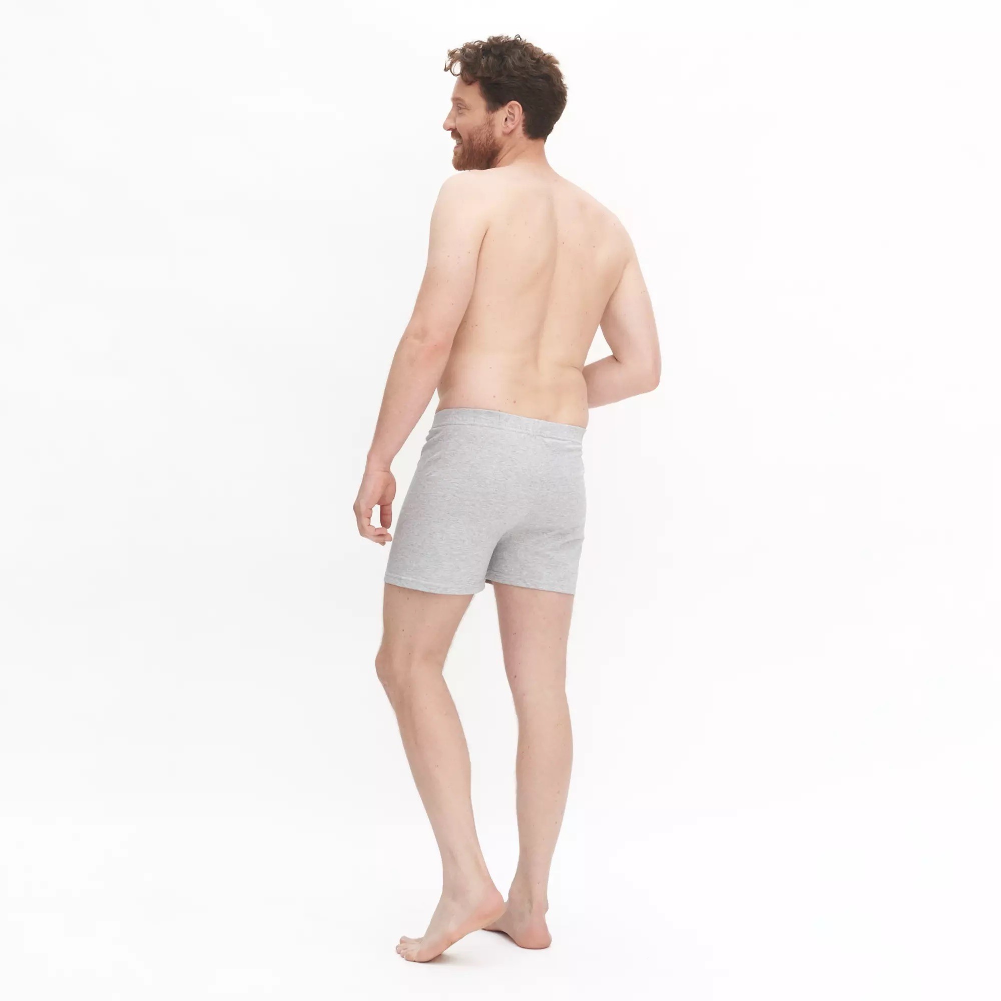 Boxershorts Vid Modell Bomull, Grå Melerad