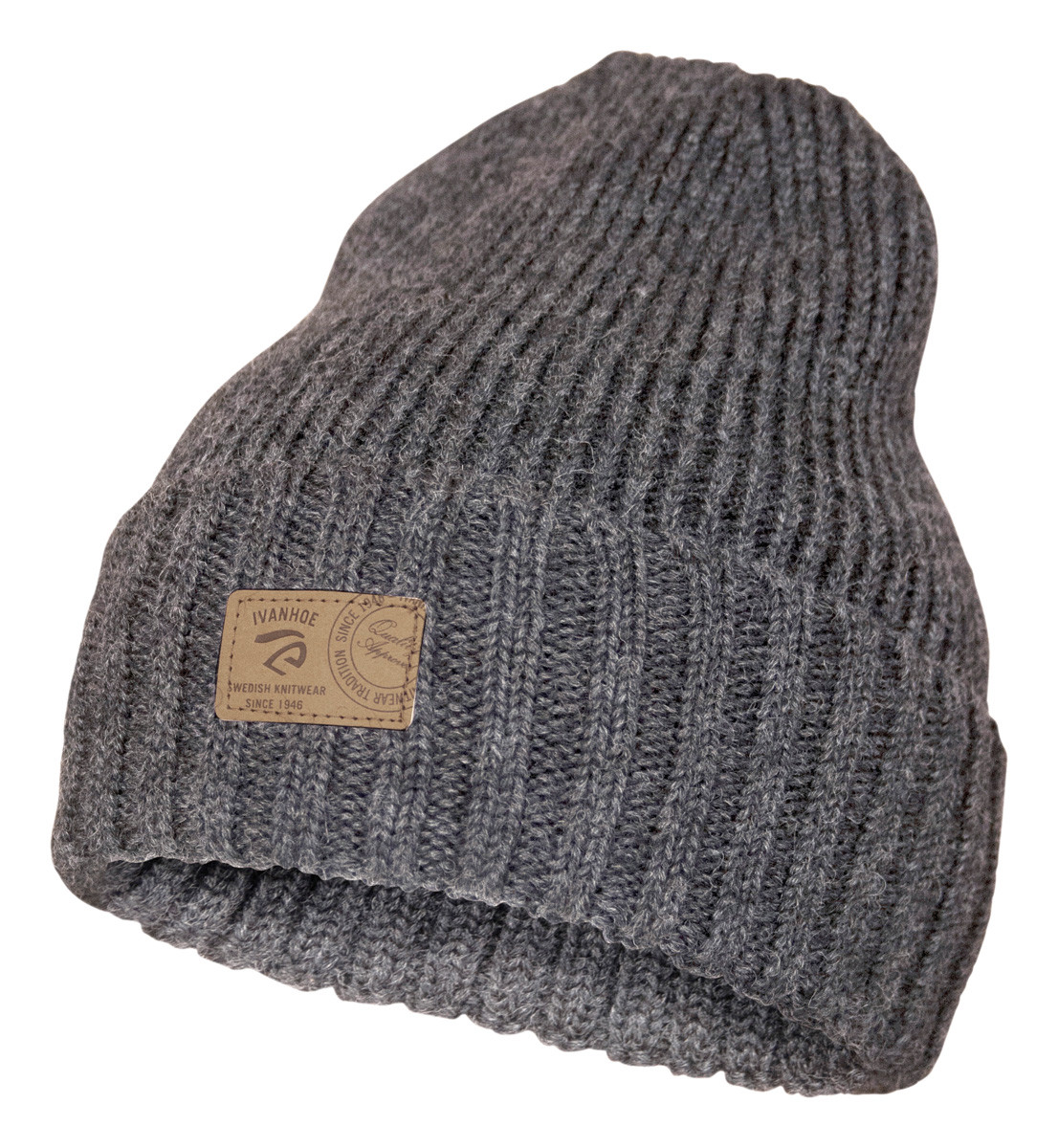 Stickad Mössa ull, Grey