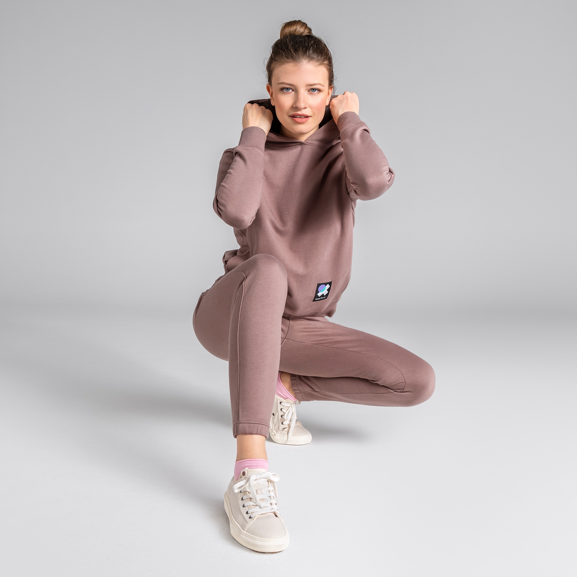 Sweatpants Bomull Dam, Blek lila