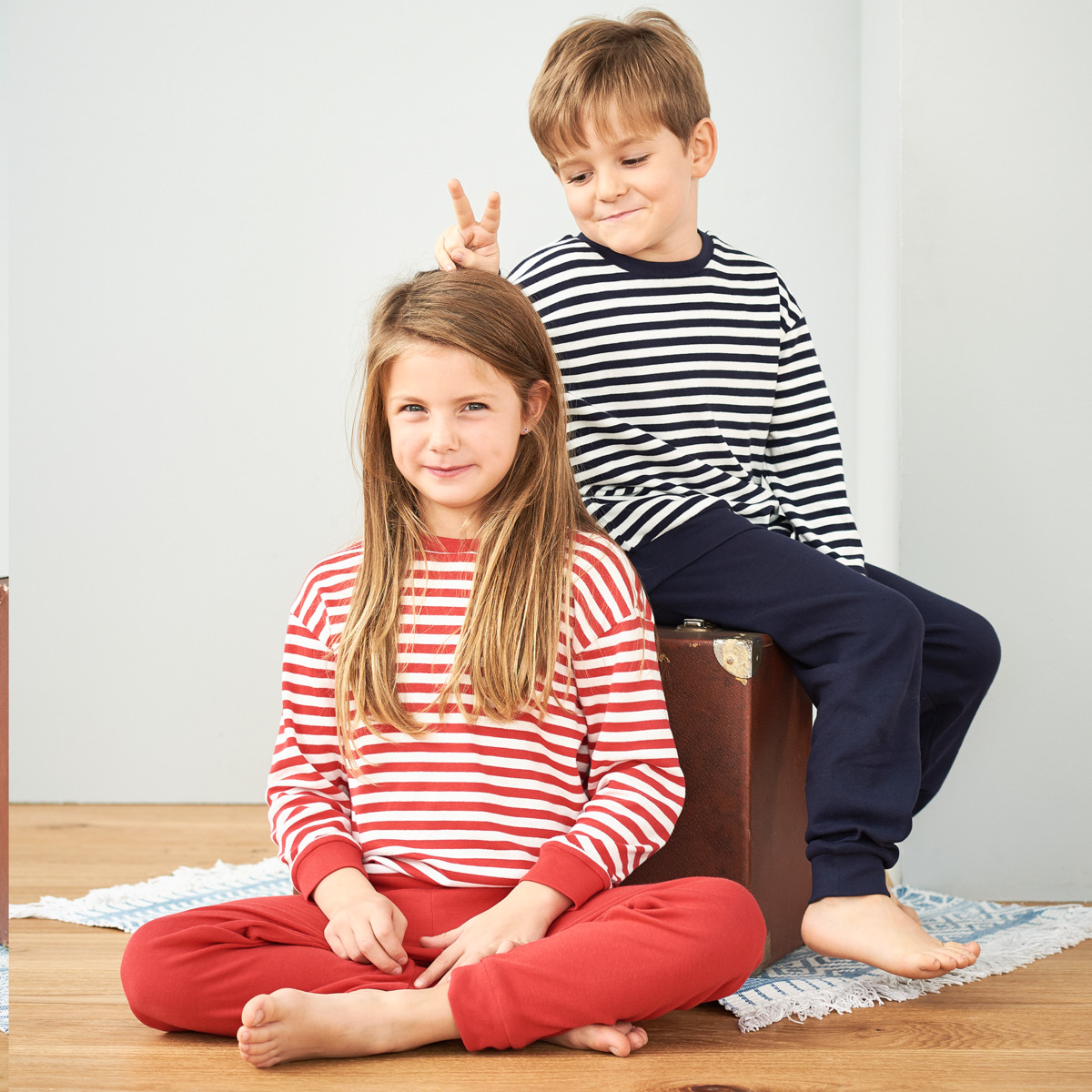 Pyjamas ekologisk bomull röd
