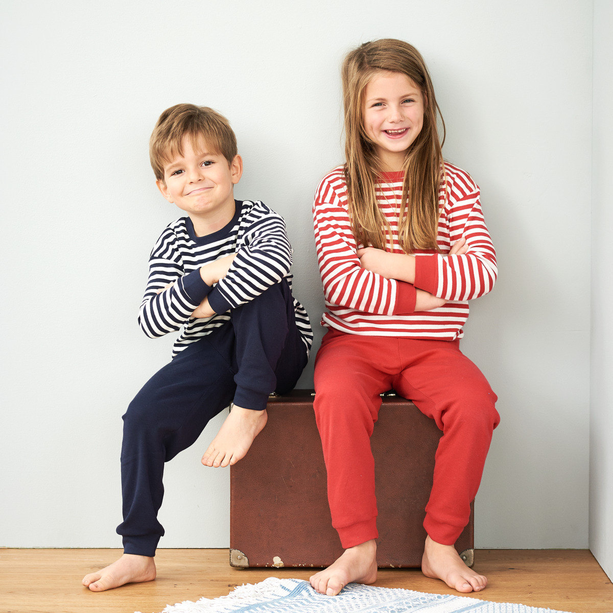 Pyjamas ekologisk bomull blå