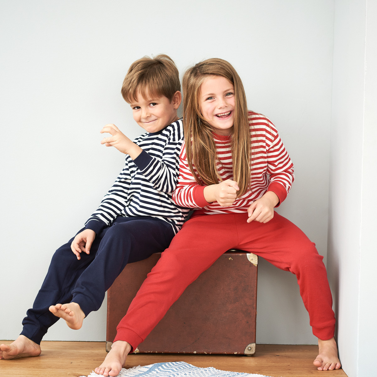 Pyjamas ekologisk bomull blå