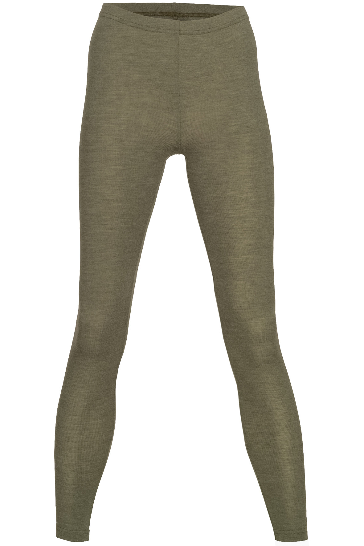 Leggings Ull/Siden Dam, Olive