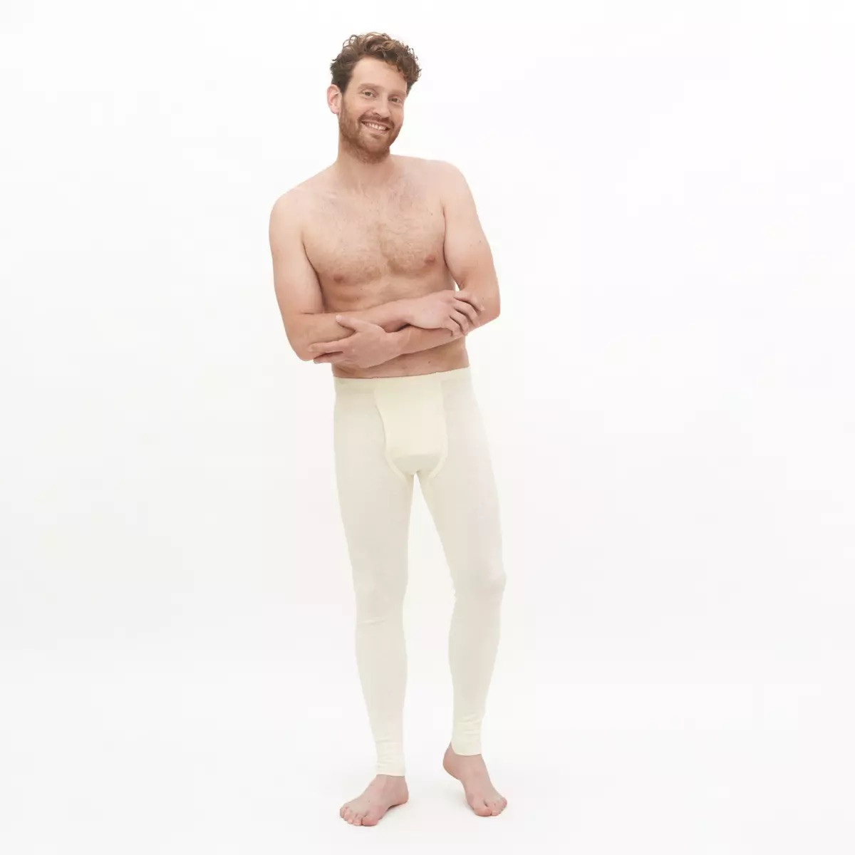 Långkalsong med Gylf Bomull, Naturvit