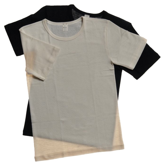 T-shirt Ull/Siden, Naturvit