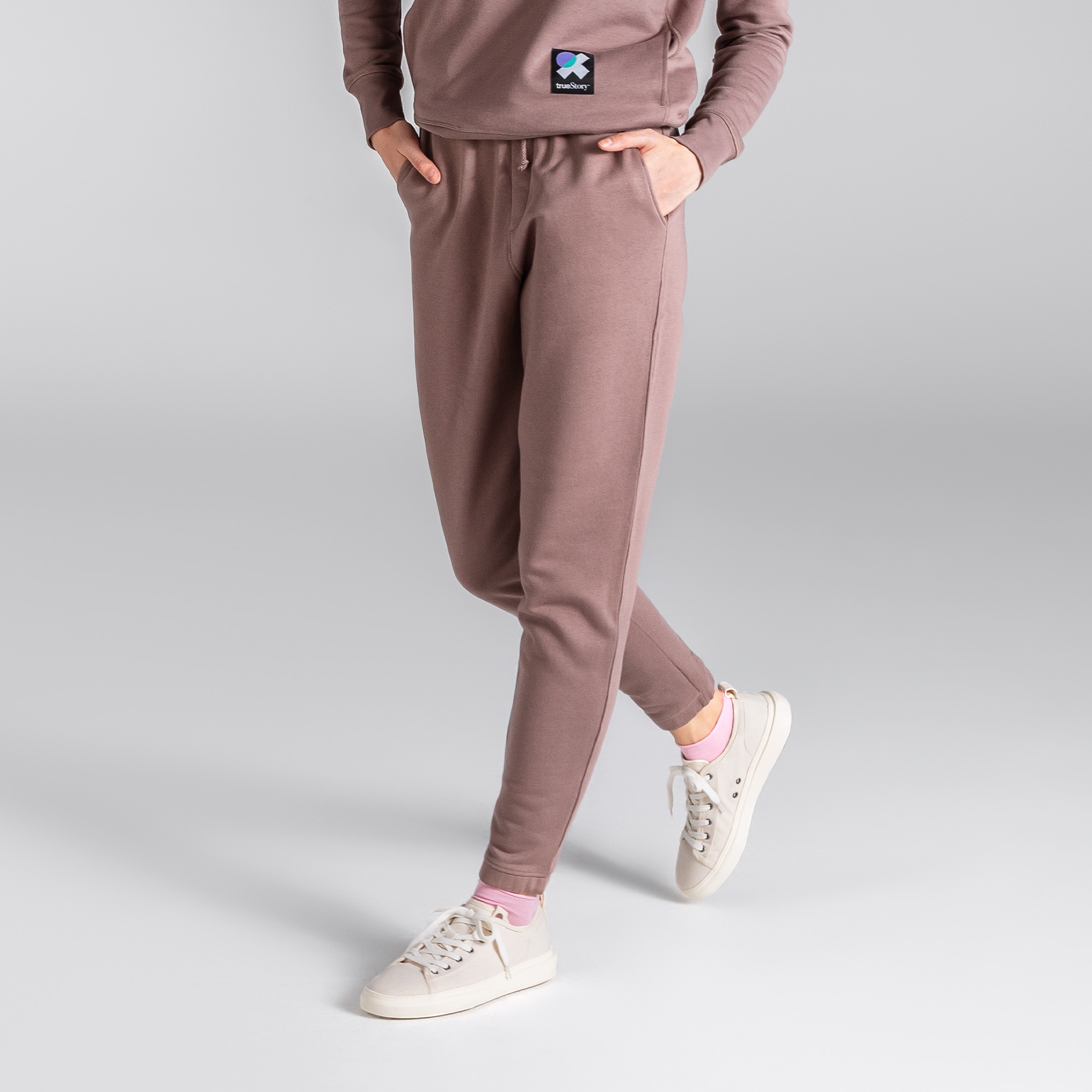 Sweatpants Bomull Dam, Blek lila