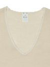 T-shirt med V-Hals Ull Dam, Naturvit