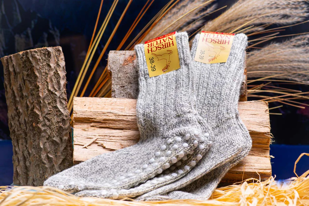 Halk-Sockor Ull, Grå Melerad