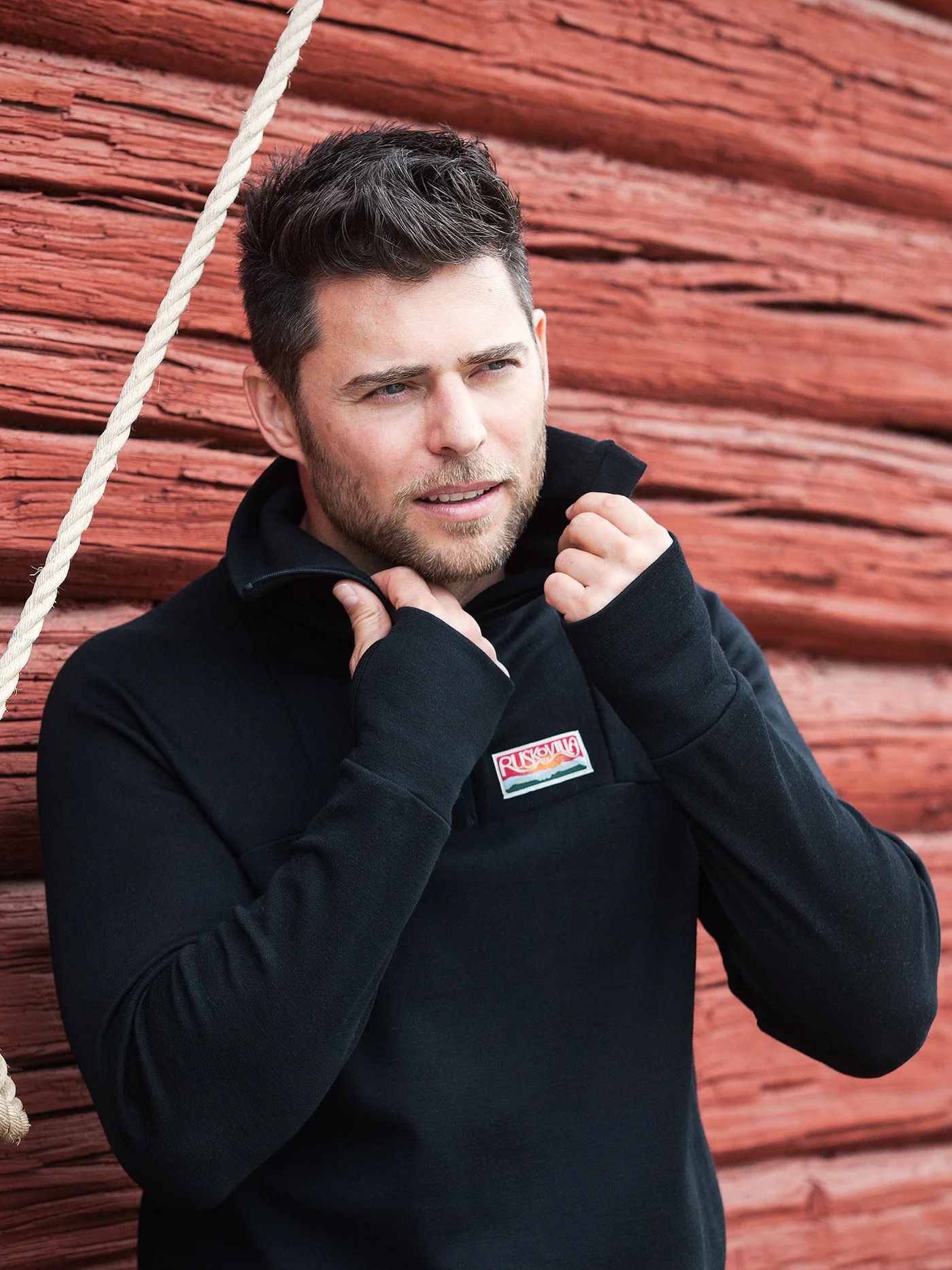 Outdoor-Tröja Ull Unisex, Svart