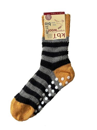 Halk-Sockor Ull, Grå/Gul Randig
