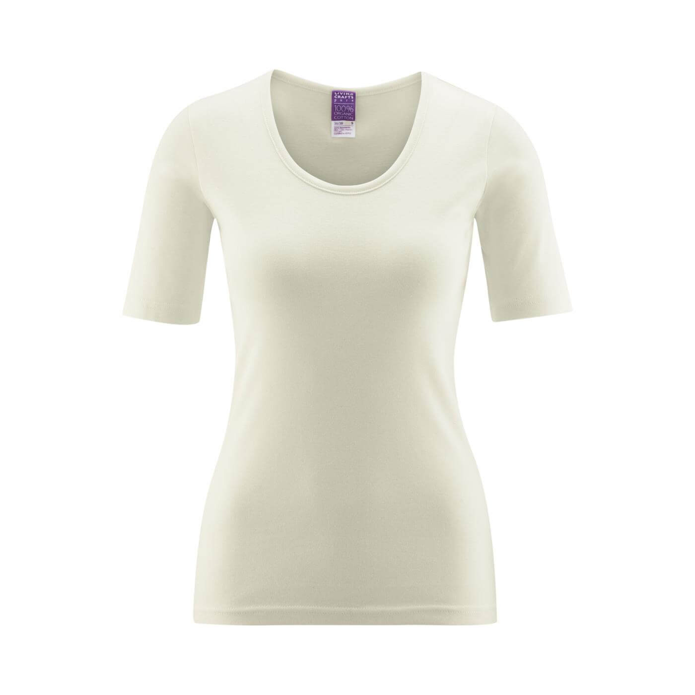 T-shirt Bomull Dam, Naturvit