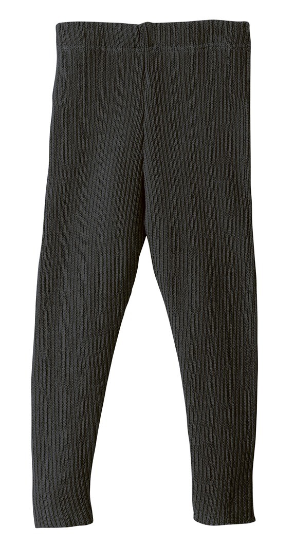 Ribbstickade Leggings Ull Disana, Mörkgrå