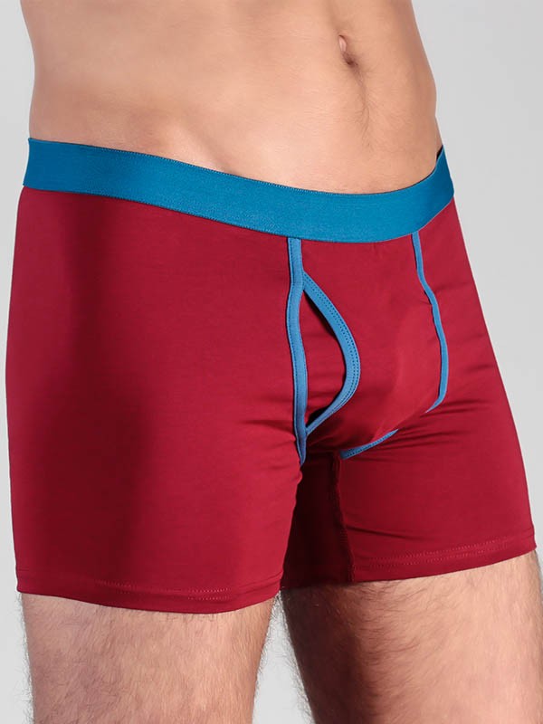 Boxershorts med Gylf Bomull, Röd/Blå