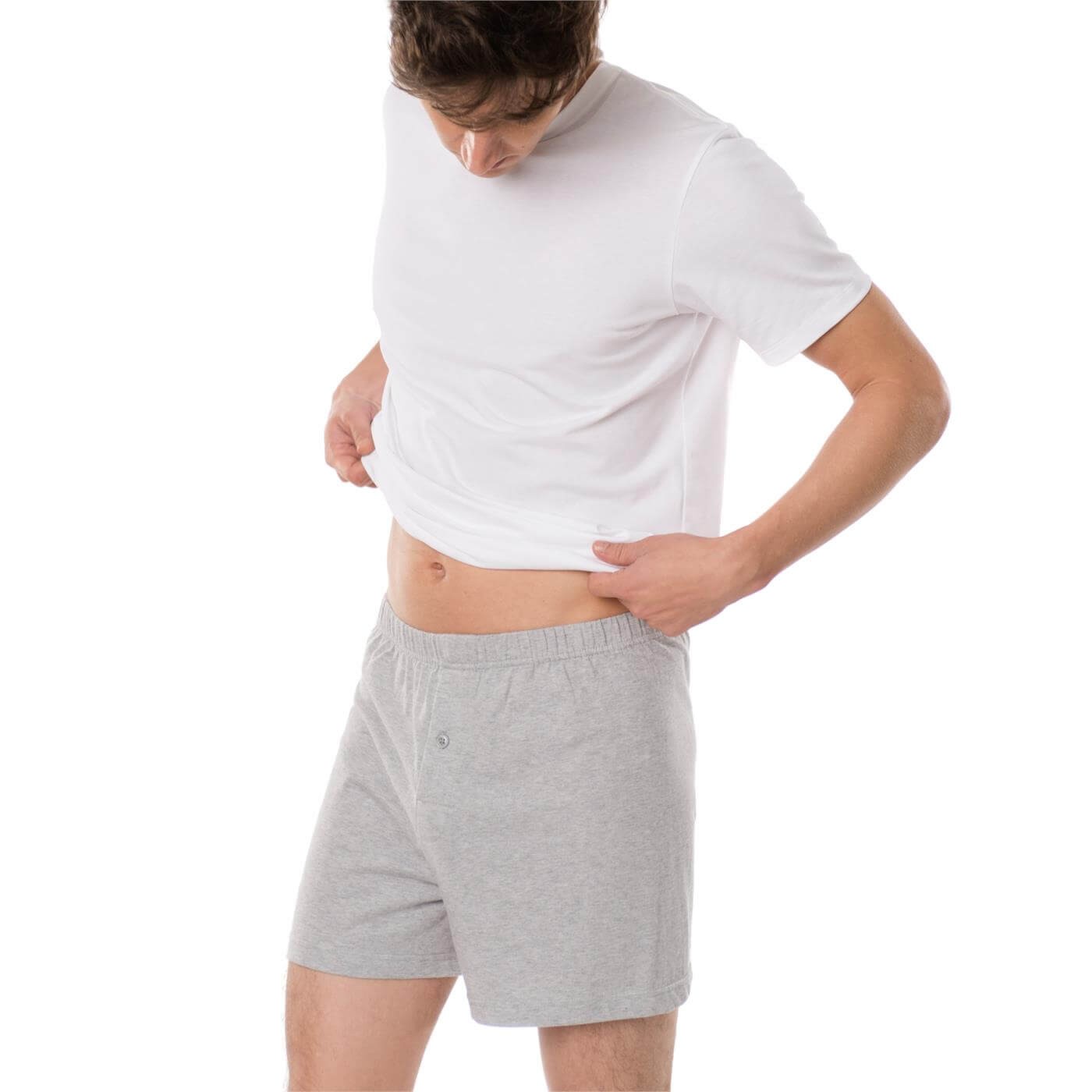 Boxershorts Vid Modell Bomull, Grå Melerad