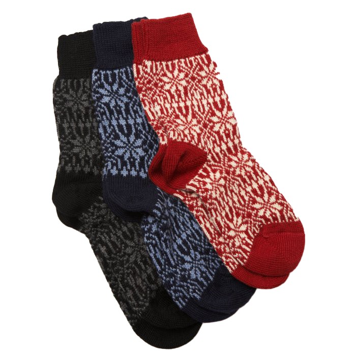Stjärnmönstrade Sockor Ull, Marinblå/Blå