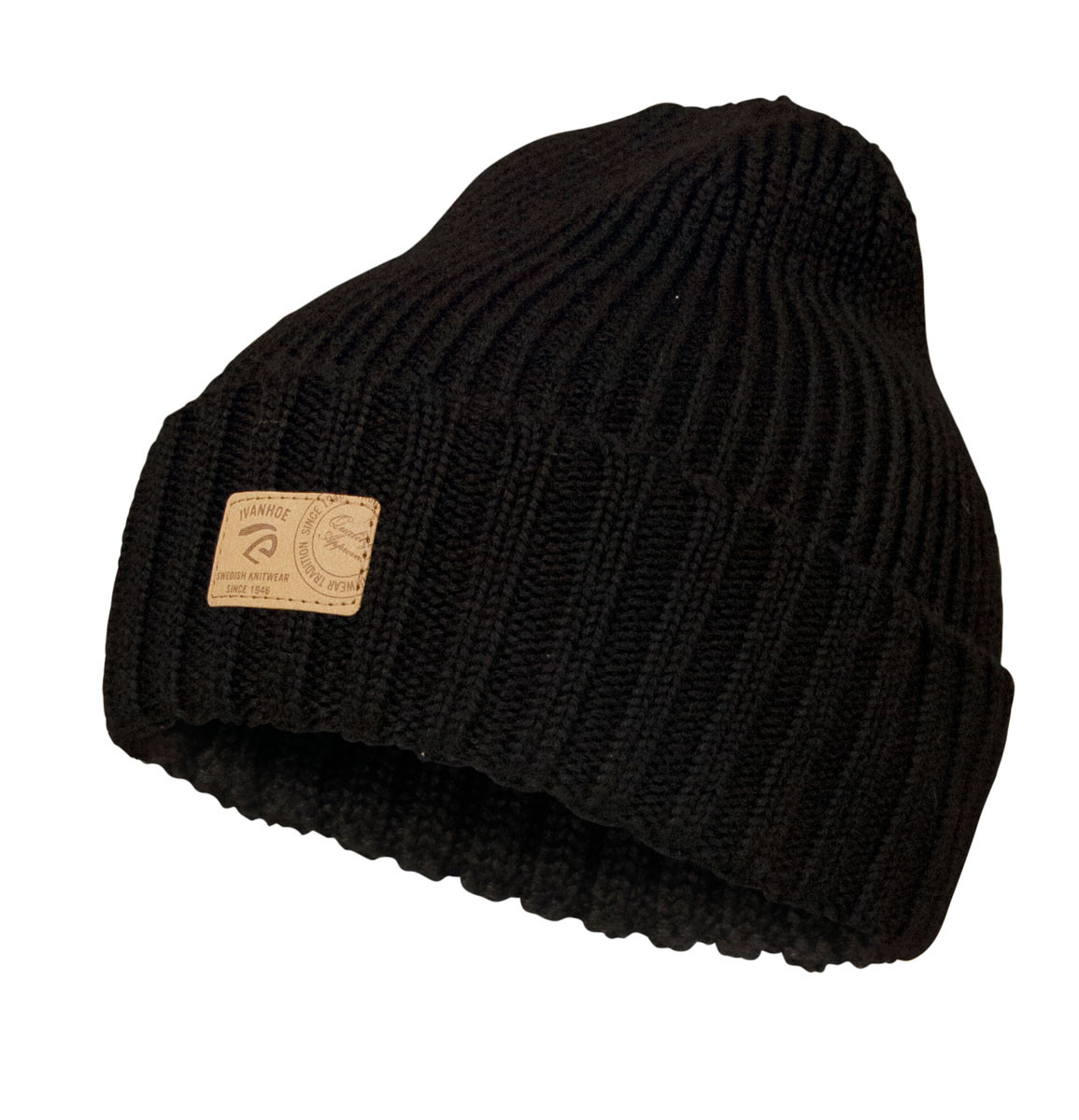 Stickad Mössa ull, Black
