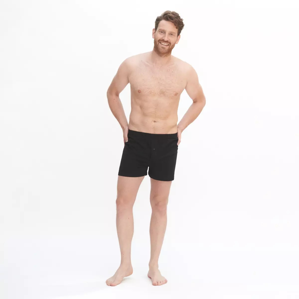 Boxershorts Vid Modell Bomull, Svart