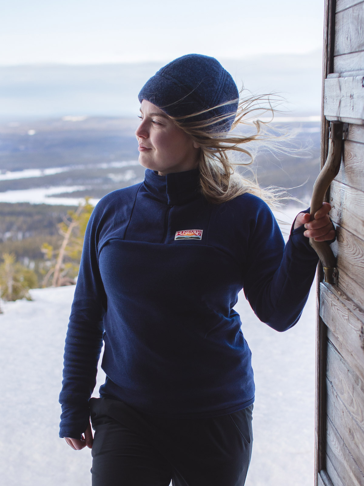 Outdoor-Tröja Ull Unisex, Marinblå