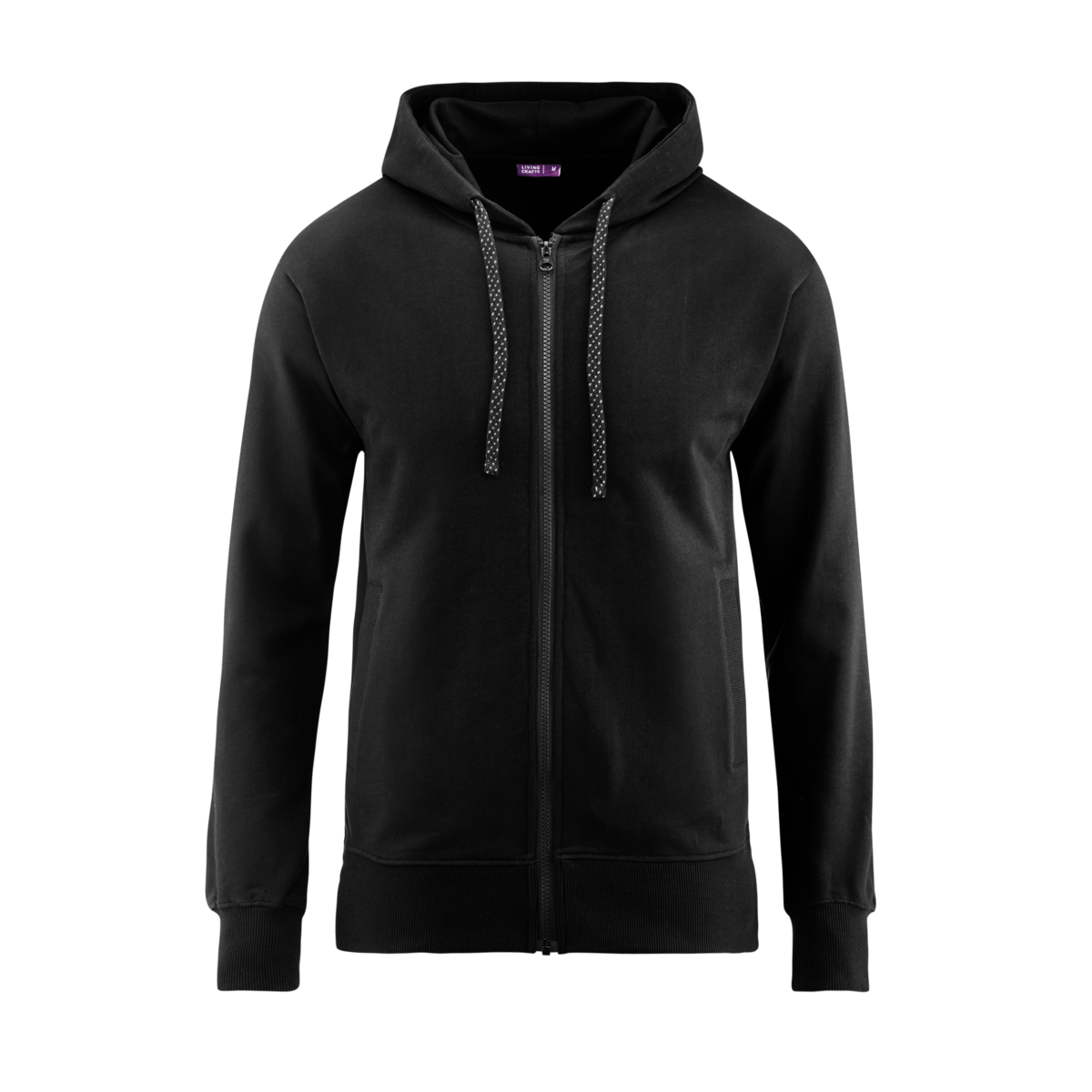 Hoodie Bomull Herr, Svart