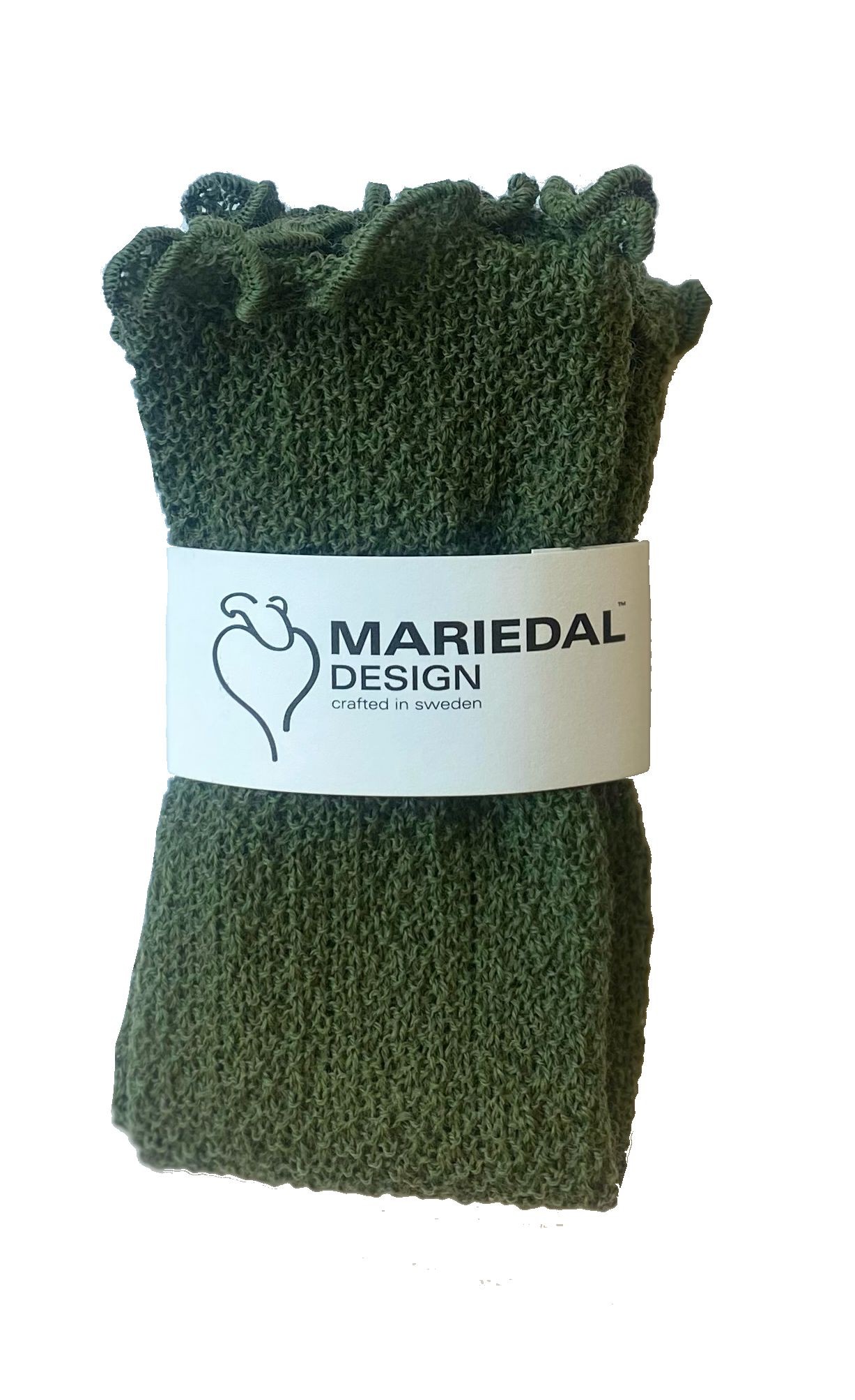 Mossstickad Handledsvärmare  Ull, skogsgrön