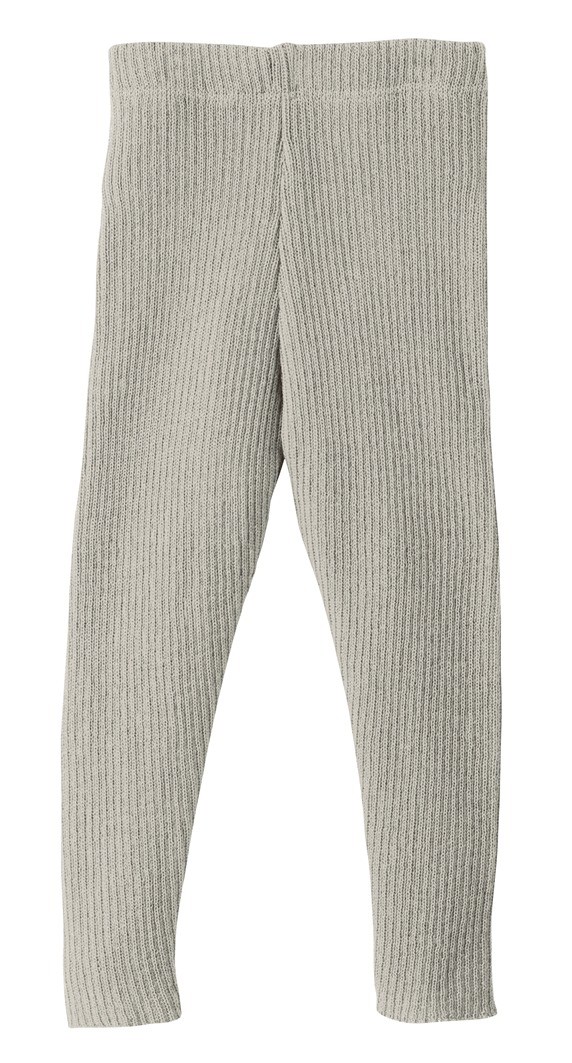 Ribbstickade Leggings Ull Disana, Grå Melerad