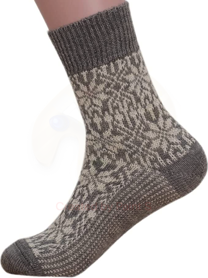 Stjärnmönstrade Sockor, Grå/Naturvit