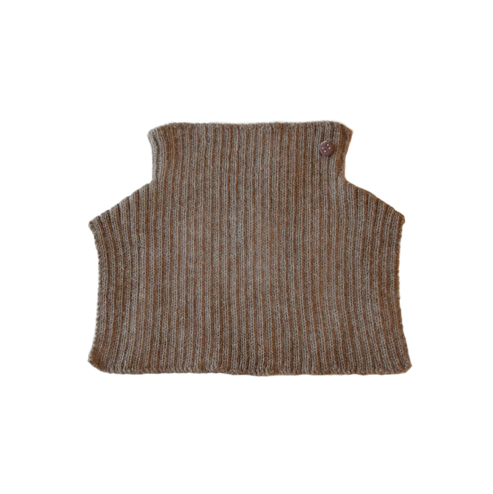 Ribbstickad Halskrage Alpacka, Kakao
