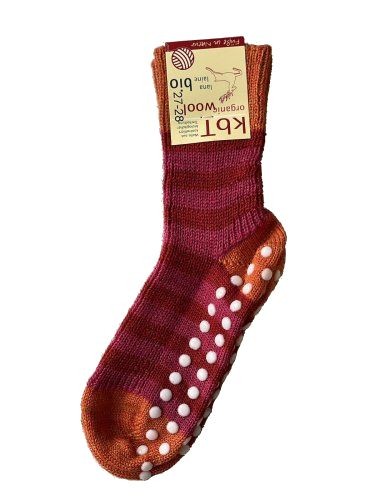 Halk-Sockor Ekologisk Ull, Rosa/Orange Randig