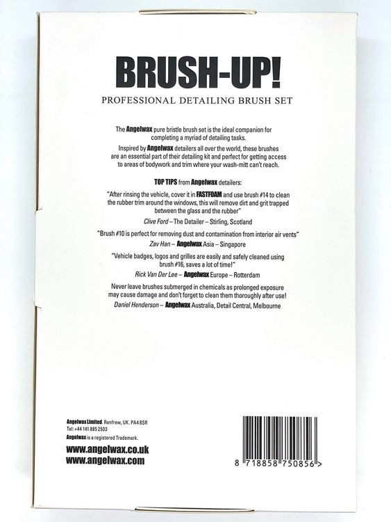 Angelwax Brush-UP! Professional Detailing Brush Set